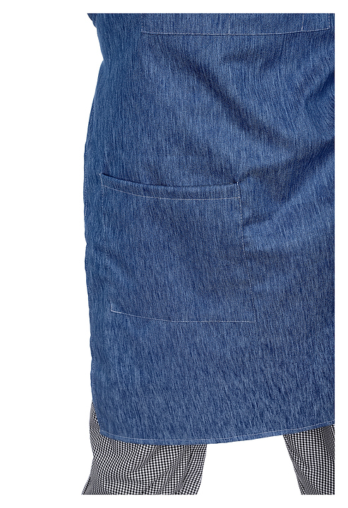 Клён Фартук «Гриль» джинсовый на кнопках и с двумя карманами 00301, набор из 5 штук - фото №5