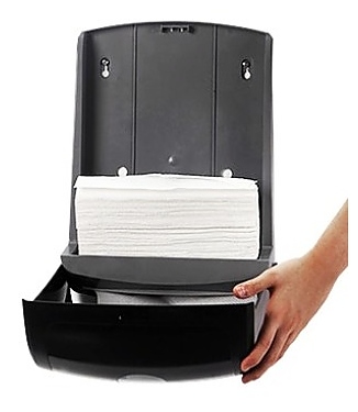 Диспенсер для бумажных полотенец BINELE zType DT01PB, черный - фото №3
