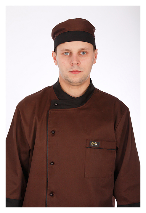 Клён Шапочка повара «Таблетка» коричнево-черная 037, набор из 5 штук - фото №1