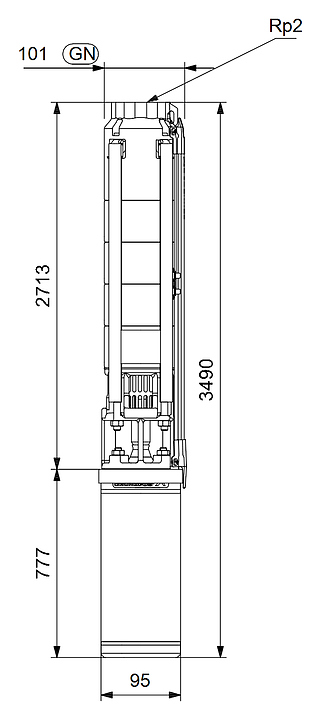 Скважинный насос Grundfos SP 11-33 (диаметр электродвигателя 4