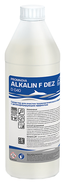 Средство дезинфицирущее моющее Dolphin ALKALIN F DEZ 1л - фото №1