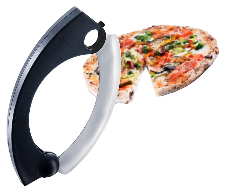 Нож для пиццы VacuVin 4652460 Mezzaluna J-Hook, черный - фото №1