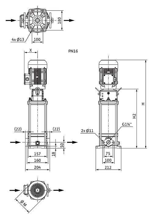 Центробежный насос Wilo Helix V 606-1/16/E/S/400-50 - фото №2