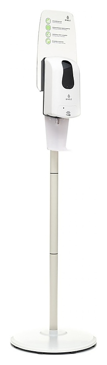 Комплект мобильной стойки для дезинфекции рук BINELE SF08AW с наливным сенсорным диспенсером, белая - фото №3