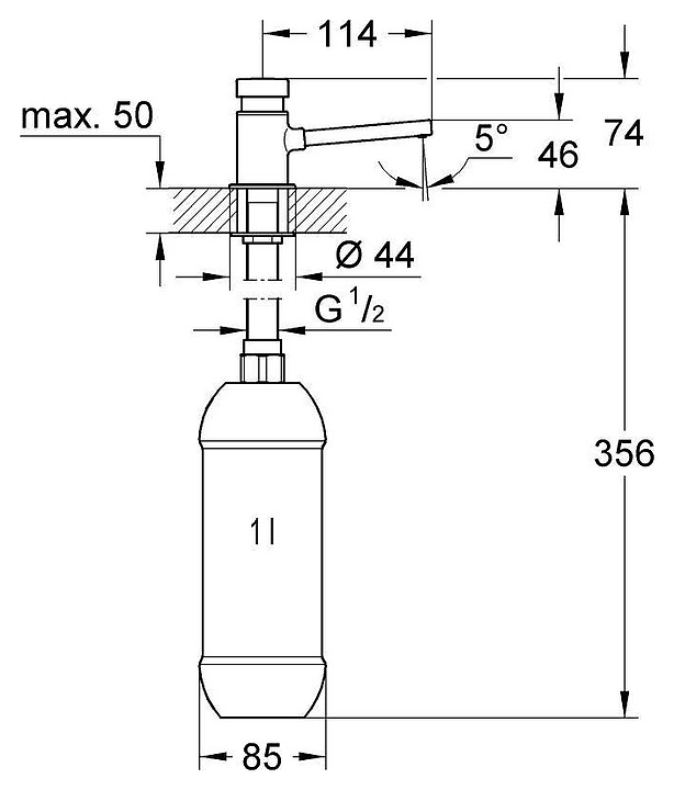 Дозатор жидкого мыла GROHE 36194000 - фото №2