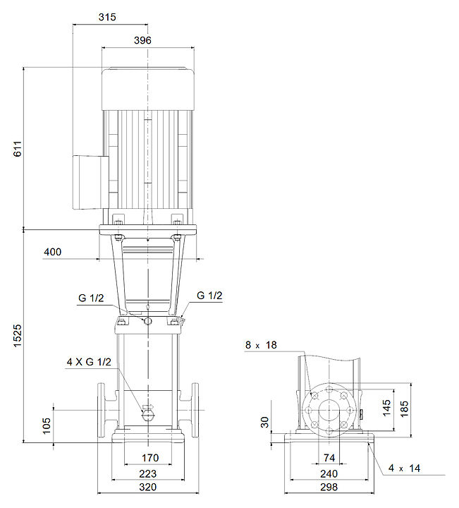 Циркуляционный насос Grundfos CR 32-14-2 A-F-A-E-HQQE - фото №2