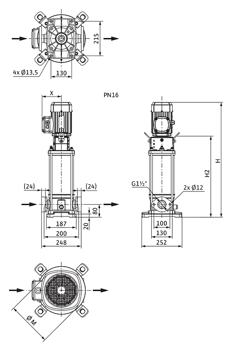 Центробежный насос Wilo Helix V 1012-1/16/E/S - фото №2