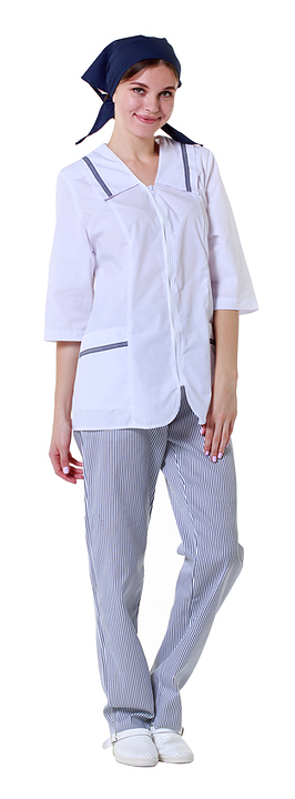 Клён Куртка работника кухни женская белая, набор из 5 штук - фото №2
