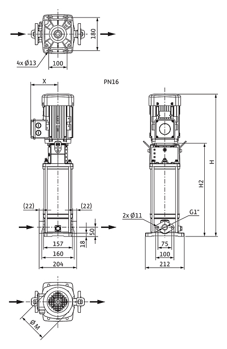 Центробежный насос Wilo Helix V 213-1/16/E/S/230-50 - фото №2