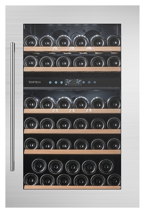 Винный шкаф Temptech Oslo OZ90DX двухзонный серебристый - фото №1