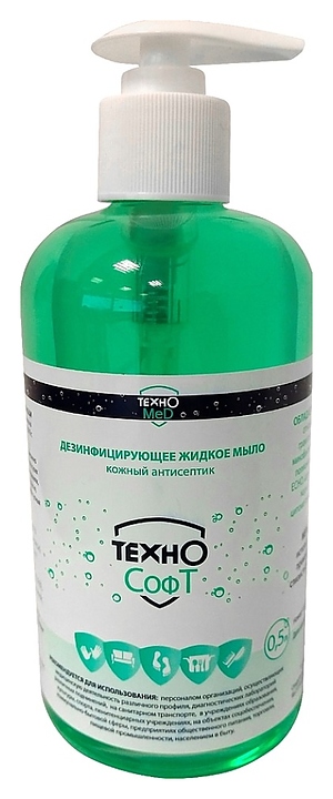 Мыло жидкое антибактериальное ТехноМед ТехноСофт, дозатор, 500 мл - фото №1