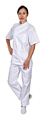 Куртка шеф-повара Клён премиум белая рукав короткий (отделка бордовый кант) 00014, набор из 5 штук
