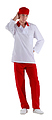 Клён Куртка работника кухни мужская белая с красным воротником 00100, набор из 5 штук